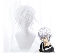Toaru Majutsu No Index Accelerator Parrucca Cosplay per Uomo Ragazzi 30 cm Breve Rettilineo Parrucca Anime Resistente al Calore Capelli Sintetici Bianchi