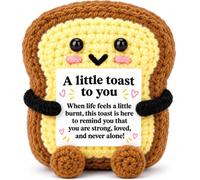 Toast all'uncinetto regalo per donne e uomini, simpatico toast con | Simpatico e divertente ricordo della pietra miliare, piccolo ornamento da scrivania per lei, sorella, fratello, amico