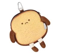 Toast Coin Purse, Cute Plush Toast Zipper Wallet Change Holder, Durabled Design, Small Cash Bag Keychain for Women, Girls, Kids, Travel, School, Backpack Accessory, Shopping,