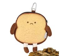 Toast Coin Purse | Plush Backpack Pendant | Zipper Change Purse | Small Money Wallet | Cute Coin Pocket Unique Toast Shaped Design For Anyone Who Loves Cute And Quirky Accessories.