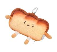 Toast Coin Purse - Zipper Change Pouch, Plush Backpack Pendente, Cute Coin Pocket | Portafoglio denaro, Soft Mini Purse Accessory, Stylish Bag Charm for Women Girls Travel School Casual Daily