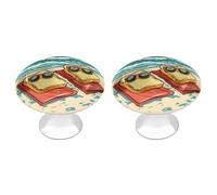 Toast - Maniglie piatte per cassetti che si crogiolano al sole sulla spiaggia, con vite, confezione da 2