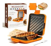 Toast per microonde, 2026 Nuova piastra per toast in silicone resistente al calore, Micro tostapane portatile, Pentole intelligenti adatte al microonde per panini veloci e facili (Yellow,Connected)