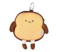 Toast Portamonete - Borsa intercambiabile con cerniera, in peluche, portafoglio con tessuto morbido e durevole, per donne e ragazze per il trasporto quotidiano, Brindisi bruciata, vedi