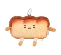 Toast - Portamonete con cerniera Toast, zaino da appendere decorativo, simpatico supporto per denaro in peluche | finto cosmetico commestibile portachiavi portafoglio accessorio da viaggio PEC