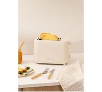 CREATE TOAST STUDIO/Tostapane bianco rotto / 6 livelli di potenza, vassoio raccogli briciole, termostato, sbrinamento, surriscaldamento, 2 fessure fette larghe, 750 W