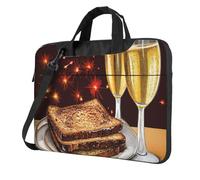 Toast To Your Birthday Borsa a tracolla per laptop per uomo donna borsa messenger borsa a tracolla con manico per laptop impermeabile, Nero , 15.6 inch