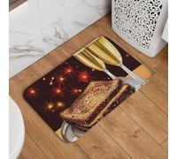Toast to Your Birthday - Zerbino con scritta "Welcome Welcome", 40,6 x 61 cm, antiscivolo, assorbente, morbido, lavabile, tappeto moderno per cucina, camera da letto, bagno, decorazione moderna