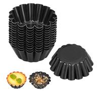 TOATELU 12 mini pirottini per torta, 6,3 x 2,4 cm, in metallo, piccoli stampi per tartelette, per torte al cioccolato, quiches muffins, KKQ988