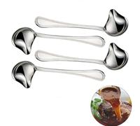 TOATELU 4 pezzi in acciaio inox, mestolo per salsa con beccuccio inclinato, 28 cm di larghezza, cucchiaio da zuppa, lavabile in lavastoviglie, mestolo lungo, per la casa, la cucina, il ristorante