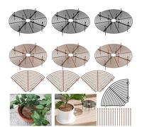 TOATELU 6 griglie rotonde per piante, 30 cm, per vasi di fiori, per gatti, per animali domestici (nero e marrone)