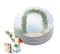 TOATELU 6 vassoi rotondi a specchio per decorare, piatto rotondo a specchio, in vetro acrilico, per tavolo da matrimonio, tavolo, decorazione per la casa (diametro 20 cm)
