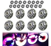 TOATELU 8 ruote per pattinaggio in linea, 72 mm, ruote in linea trasparente, con 16 cuscinetti a sfera, universali per tutti i tipi di pattini a rotelle