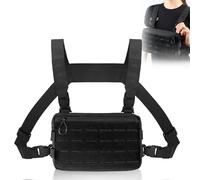 TOATELU Chest Pack, Tactical Chest Rig Pack, borse da uomo per campeggio, viaggi, escursioni, sport all'aria aperta, ciclismo, trainning, fitness, nero