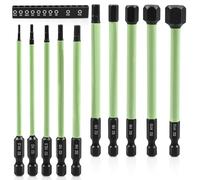 TOATELU Set di 10 Punte Esagonali per Avvitatore a Percussione S2, 100 mm, Con Forte Testa Magnetica, per Avvitatore a Batteria 1,5/2/2,5/3/4/5/6/8/10/12