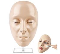 TOATELU Viso di esercizio per il trucco: testa di esercizio riutilizzabile con supporto, estensione ciglia, manichino testa pratica, per tutto il viso di pittura del viso naturale