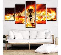 Toaueng Poster E Stampe 5 Pezzi Di Tela Anime Portugal D. Ace One Piece 150×80Cm 5 Quadri Su Tela Wall Art Cinque Parti Pannello Dipinto Murale Hd Poster Modern Modular Picture