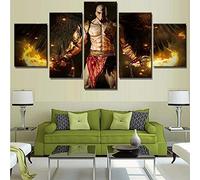 Toaueng Poster E Stampe 5 Pezzi Di Tela Gioco God Of War Kratos Figure 150×80Cm Con Cornice 5 Quadri Su Tela Wall Art Cinque Parti Pannello Dipinto Murale Hd Poster Modern Modular Picture