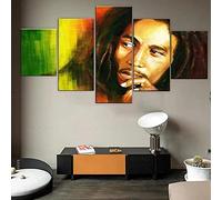 Toaueng Poster E Stampe 5 Pezzi Di Tela Il Cantante Bob Marley 150×80Cm 5 Quadri Su Tela Wall Art Cinque Parti Pannello Dipinto Murale Hd Poster Modern Modular Picture