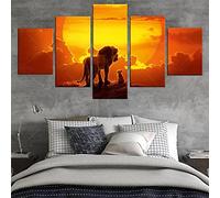 Toaueng Poster E Stampe 5 Pezzi Di Tela Il Film Del Re Leone 150×80Cm Con Cornice 5 Quadri Su Tela Wall Art Cinque Parti Pannello Dipinto Murale Hd Poster Modern Modular Picture