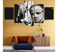 Toaueng Poster E Stampe 5 Pezzi Di Tela Il Film Sulla Mafia Del Padrino Gangster 150×80Cm 5 Quadri Su Tela Wall Art Cinque Parti Pannello Dipinto Murale Hd Poster Modern Modular Picture