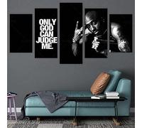 Toaueng Poster E Stampe 5 Pezzi Di Tela Tupac Amaru Shakur 150×80Cm 5 Quadri Su Tela Wall Art Cinque Parti Pannello Dipinto Murale Hd Poster Modern Modular Picture