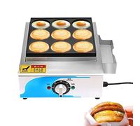 ToayNia Macchina elettrica Commerciale per Hamburger per Uova, Macchina per Hamburger per Uova, riscaldatore ad Anello, Controllo manopola 50-300 °C, 9/18 Kong, per Hamburger, Uova Fritte, panini 9