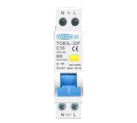 TOB3L-32F Interruttore automatico differenziale 1P+N 230 V CA 50/60 Hz, 6 kA con protezione da sovraccarico e cortocircuito, combinato RCD/MCB su guida DIN 18 mm, A-32 A(10A)