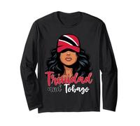 Tobagonian Girl Bandiera Trinidad Orgoglioso Trini Donne Maglia a Manica