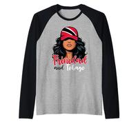 Tobagonian Girl Bandiera Trinidad Orgoglioso Trini Donne Maglia con Maniche Raglan