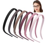 TOBATOBA Fasce per capelli per chi indossa occhiali, nessuna pressione, nessun mal di testa, comode fasce per capelli quadrate per donne e ragazze, fasce in plastica con denti antiscivolo, 6 pezzi