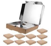 TOBBOMEY 10 pezzi Porta Pizza in Cartone Corrugato con Rivestimento Alluminio Usa e Getta Leggere e Facili da Montare per Asporto e Picnic