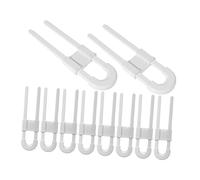 TOBBOMEY 10 pezzi Safety Locks per Armadi U Blocca Sportelli con Doppio Pulsante Chiusura Sicura per Maniglie Facile da Installare e Rimuovere Antibambini per Cucina Bagno e Camera