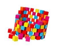 TOBBOMEY 100 Blocchi Legno Colorati per Gioco Educativo con Quadrati Lisci e Resistenti per Sviluppo Manuale e Cognitivo Giocattoli Costruzione per Ragazzi e Ragazze