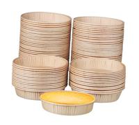 TOBBOMEY 100 pezzi Mini Teglie Crostatine Rotonde Stampi Antiaderenti per Torte Pirottini per Quiche e Dolci Resistenti Forno e Microonde per Cucina e Pasticceria