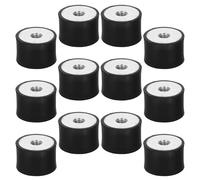 TOBBOMEY 12 Pezzi Supporti Isolanti Vibrazioni in Gomma con Filettatura Doppia Testa Ammortizzatori Compressione per Motori e Generator Pad Antivibranti Cilindrici per Riduzione Rumore e