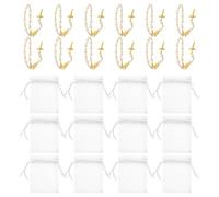 TOBBOMEY 12 Set da 24 Pezzi Mini Rosari Religiosi con Perline e Croce Braccialetti Rosario per Battesimo e Comunione Bomboniere Spirituali per Cerimonie Religiose e Regali Significativi