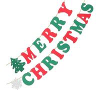 TOBBOMEY 15 Pezzi Merry Christmas Banner con Lettere e Festone Natalizio per Addobbi Casa Albero e Feste Decorazione Natalizia Interni ed Esterni