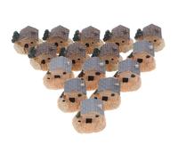 TOBBOMEY 15 Pezzi Mini Case in per Decorazione Micro Paesaggio Adornamenti Casa Villaggio Miniatura Accessori Resistente Intemperie per e