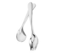 TOBBOMEY 1set Utensili Da Tavola Per Pazienti Cucchiaio Angolato Acciaio Inossidabile e Spork Per Anziani Utensili Per Alimentazione Autonoma Adatto Persone Con Mobilità Limitata