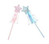 TOBBOMEY 2 Bacchette Magiche da per Bambine Rosa e Blu con Stelle Cinque Punte Accessori Cosplay per Feste Compleanni e Spettacoli Design Leggero e Facile da Tenere
