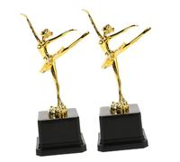 TOBBOMEY 2 Ballet Dancer Trophy Festa del trofei della Ballo Mini trofei Forniture per Feste plastica d'oro