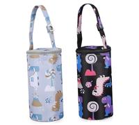 TOBBOMEY 2 pezzi Borsa Termica per Bottiglia con Isolamento in Oxford e Cotone Sacchetti Portabottiglia Isolanti con Motivi Cartoon Adatta per Latte Materno e Bottiglie di Varie Dimensioni