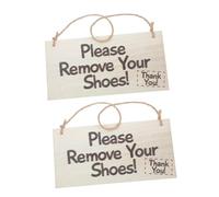 TOBBOMEY 2 Pezzi Cartello in per Dingresso con Please Take off Your Shoes Targa Decorativa e Resistente per Interni ed Esterni e Ufficio