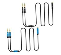 TOBBOMEY 2 pezzi Cavo Splitter Audio Jack Maschio Doppia Femmina per Cuffie Accessorio Computer Cavo Aux Stereo Morbido e Flessibile Facile da Installare e Resistente