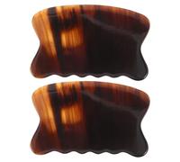 TOBBOMEY 2 pezzi di strumento Gua Sha per il viso: strumento Gua Sha in corno di bue per viso, collo, schiena - massaggiatore per raschiatura muscolare per il trattamento