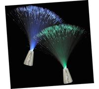 TOBBOMEY 2 Pezzi Lampada Fibra Ottica LED Colorata Luce Decorativa Batteria per Feste Natale e Casa con LED Blu e Verde per Tavolo e Camera