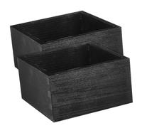 TOBBOMEY 2 Pezzi Legno Massiccio per Piante e Organizer da Scrivania Contenitori Quadrati per Penne e Accessori Cassette Resistenti e Levigate per Fioriere e Stoccaggio Desktop