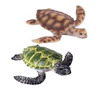 TOBBOMEY 2 pezzi Modelli Realistici di Tartarughe per Decorazioni Educative e Giocattoli Durevoli Assortiti in Colori Vivaci e Dimensioni Grandi e Piccole