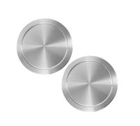 TOBBOMEY 2 Pezzi Pattumiera Incasso in Acciaio Oscillante Autochiudente Rotondo per Cucina Bagno e Ufficio Copertura Contenitore Integrata per Spazi Commerciali